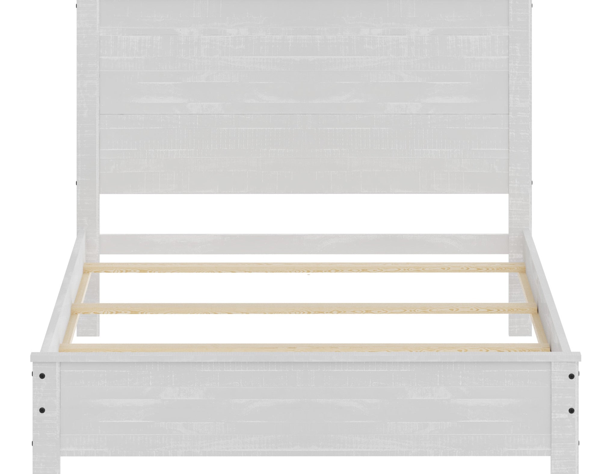 White Solid Wood Twin Bed Frame