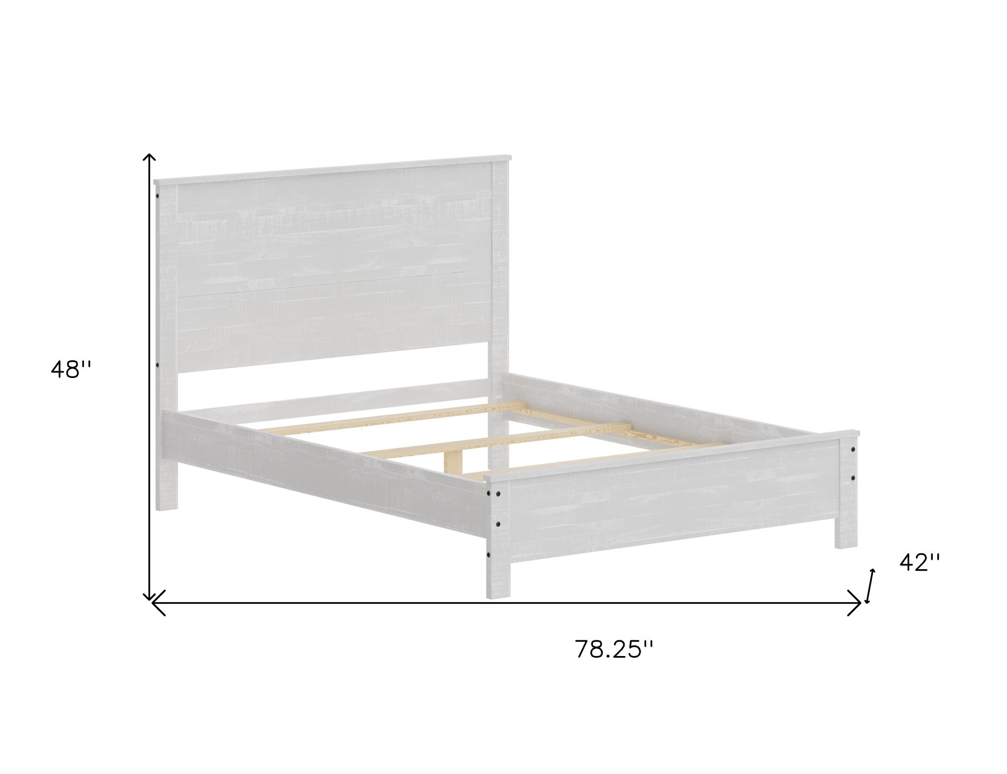 White Solid Wood Twin Bed Frame