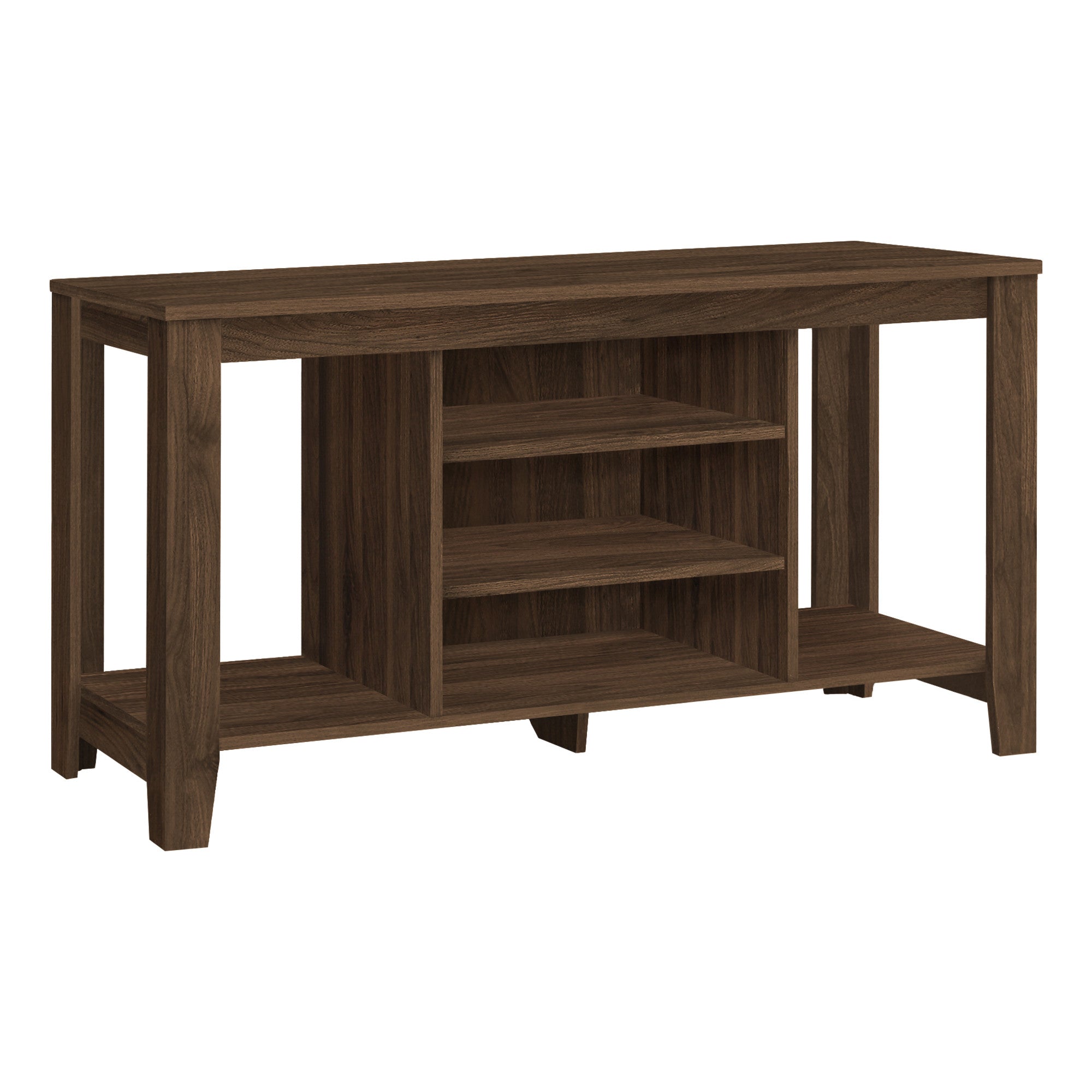 48" Brown Particle Wood Open Shelving TV Stand