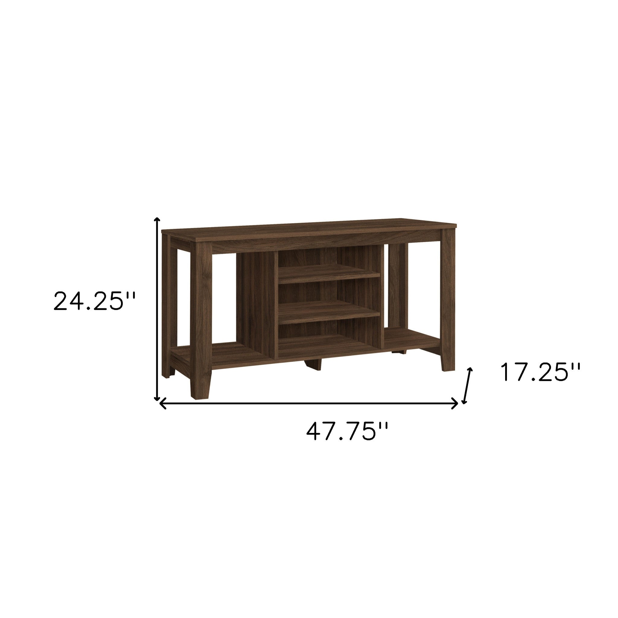 48" Brown Particle Wood Open Shelving TV Stand