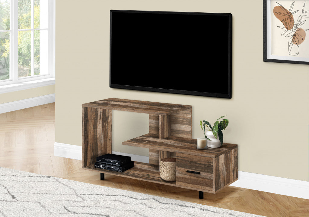 47" Brown Cabinet Enclosed Storage TV Stand