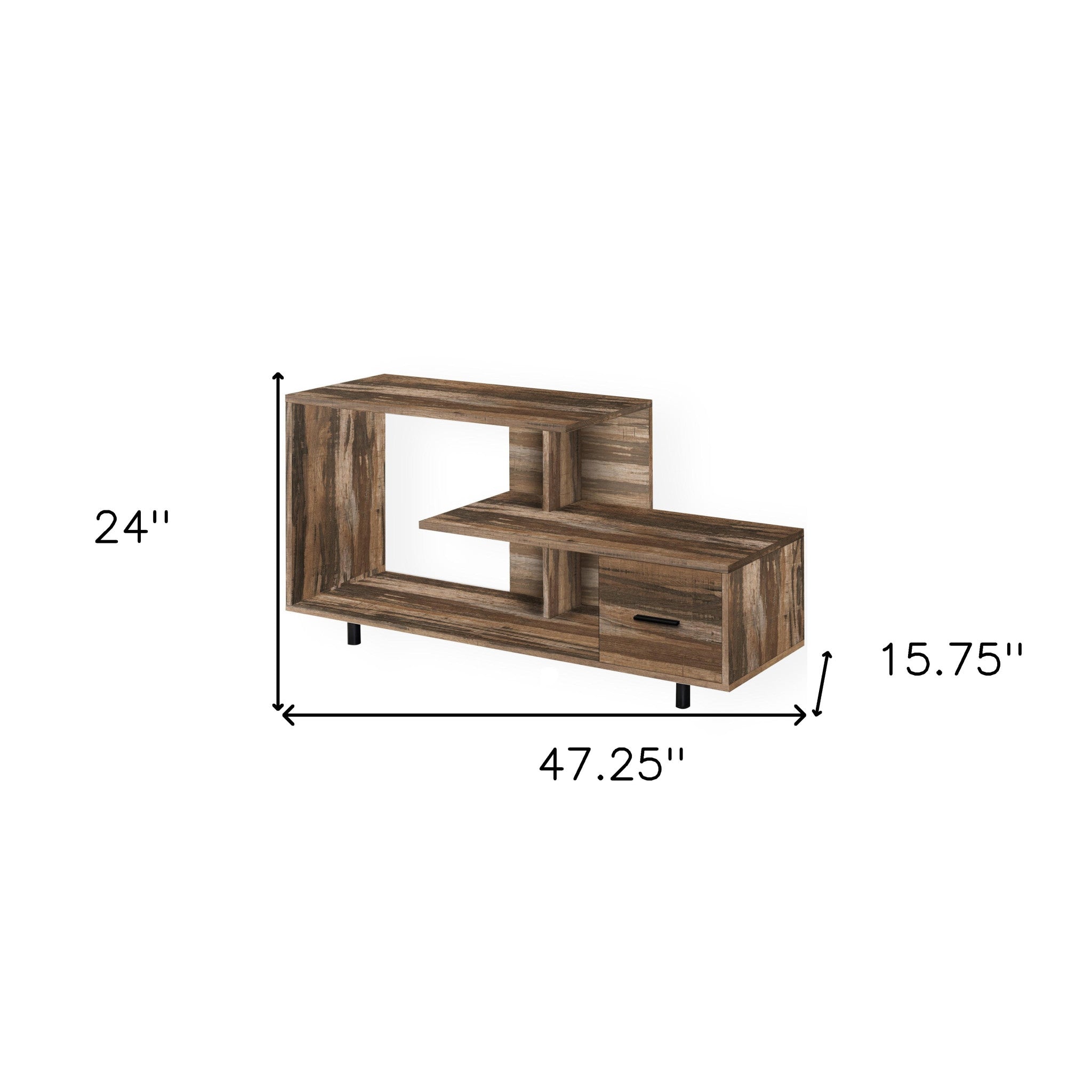 47" Brown Cabinet Enclosed Storage TV Stand