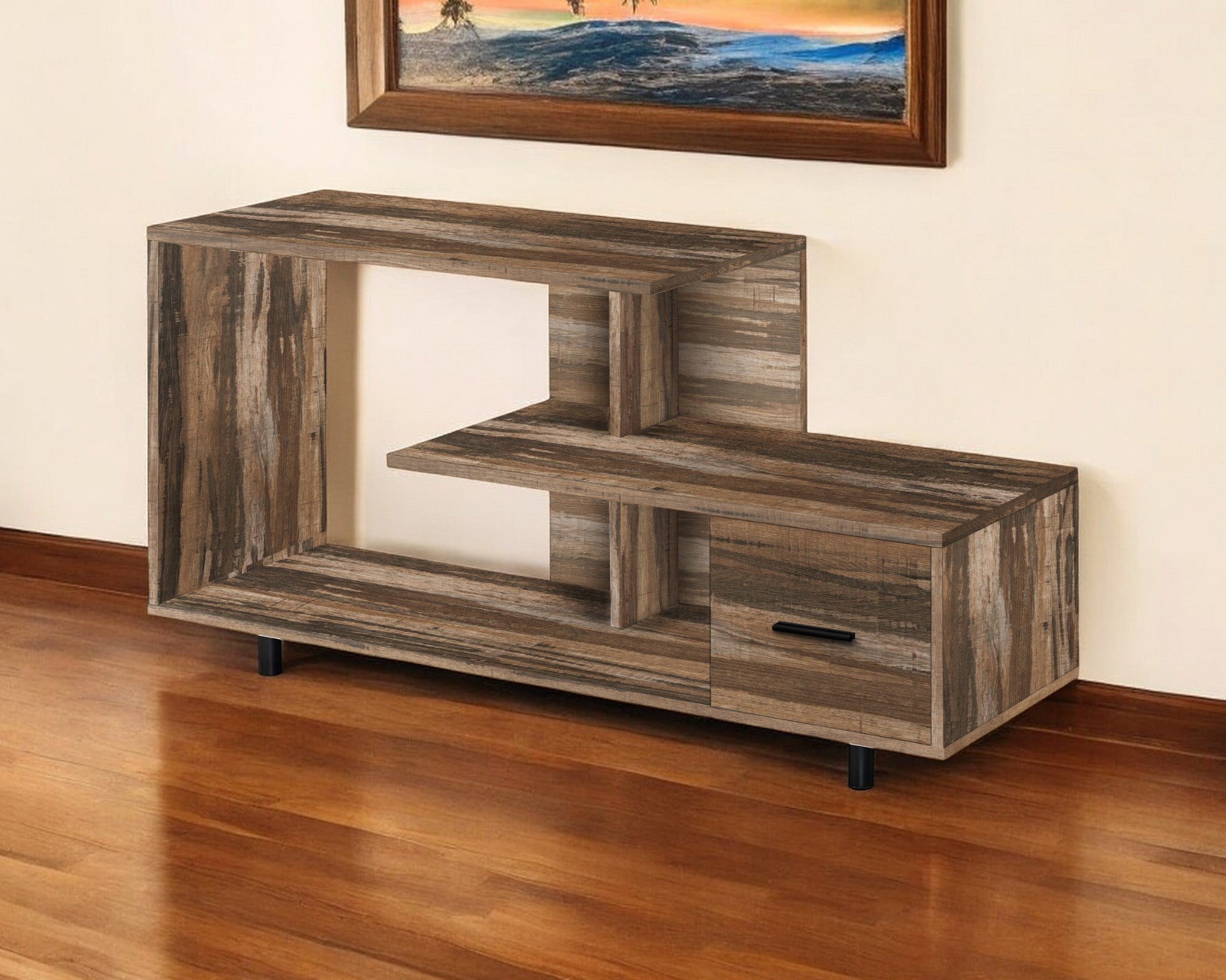 47" Brown Cabinet Enclosed Storage TV Stand