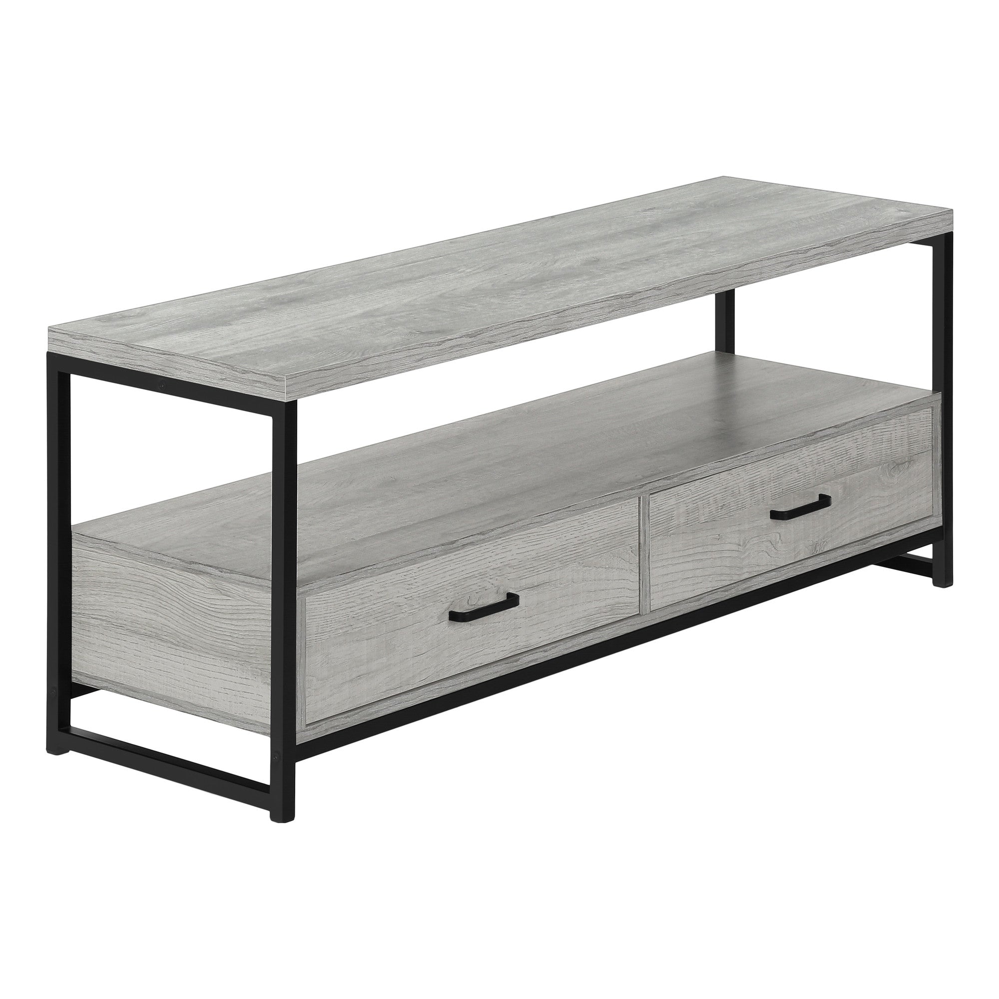 47" Gray Cabinet Enclosed Storage TV Stand