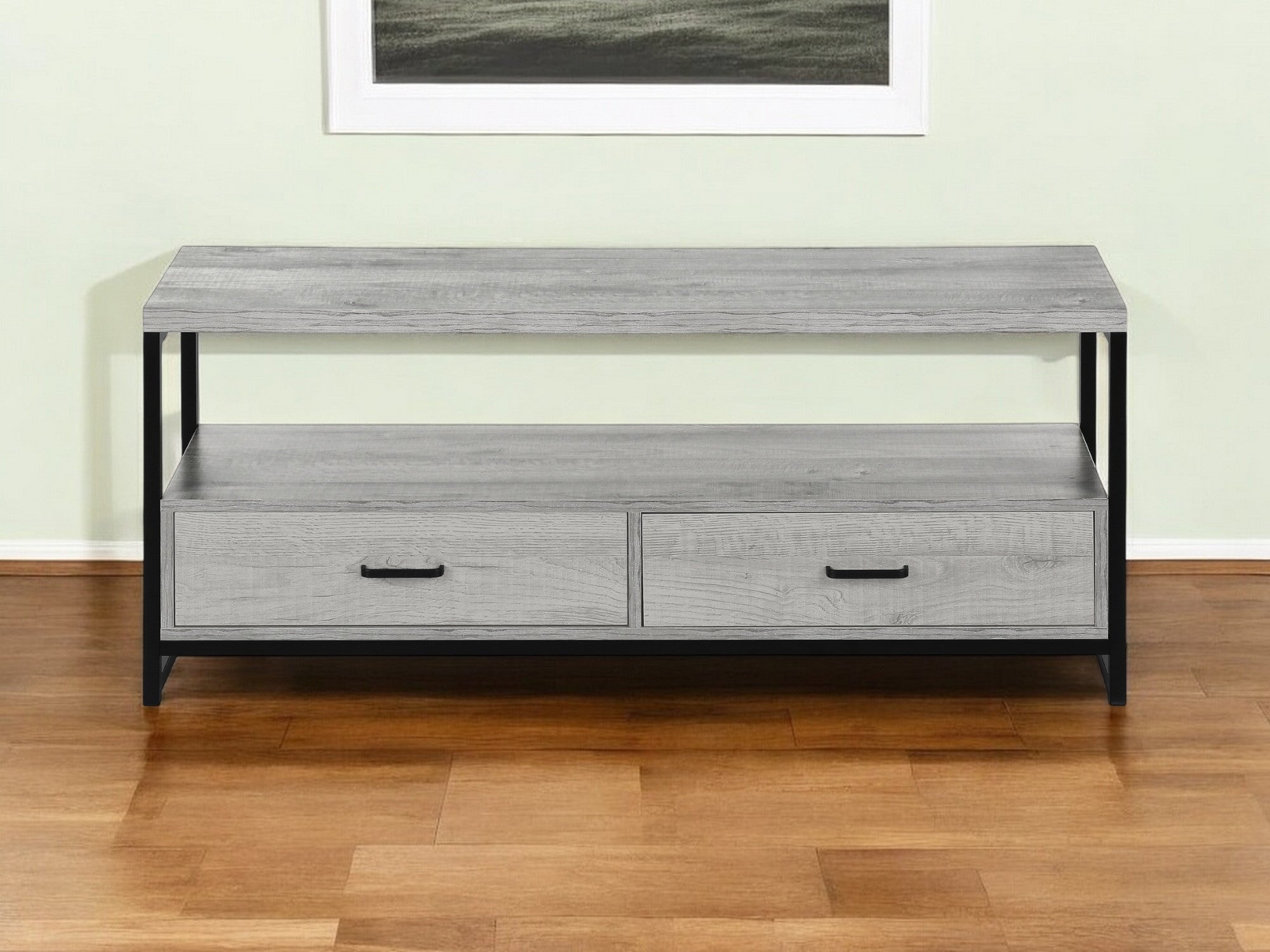 47" Gray Cabinet Enclosed Storage TV Stand