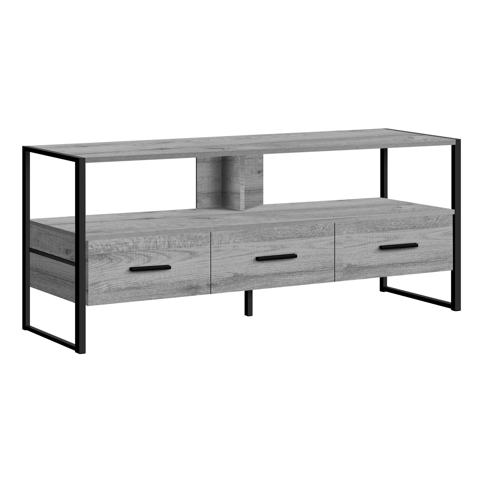 49" Gray Cabinet Enclosed Storage TV Stand