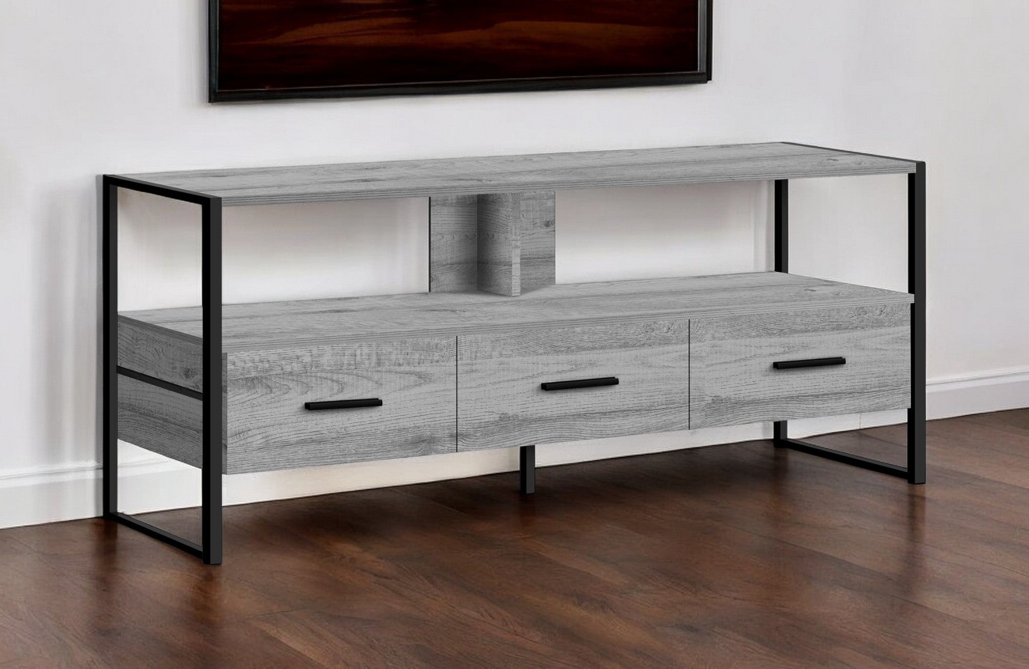 49" Gray Cabinet Enclosed Storage TV Stand