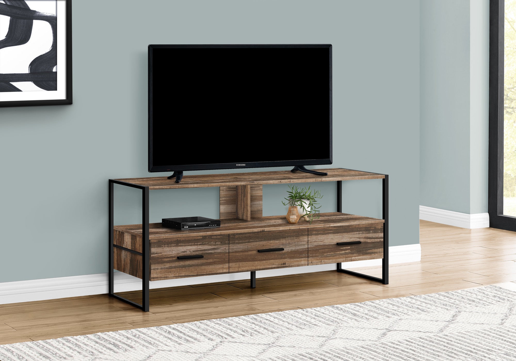 49" Brown Cabinet Enclosed Storage TV Stand