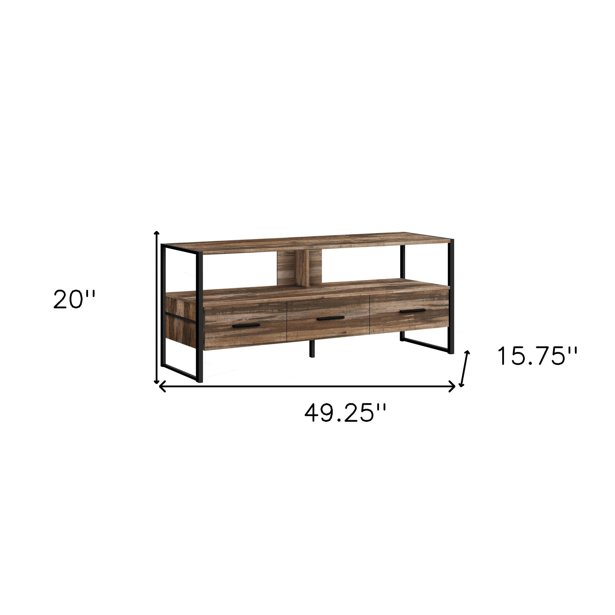 49" Brown Cabinet Enclosed Storage TV Stand