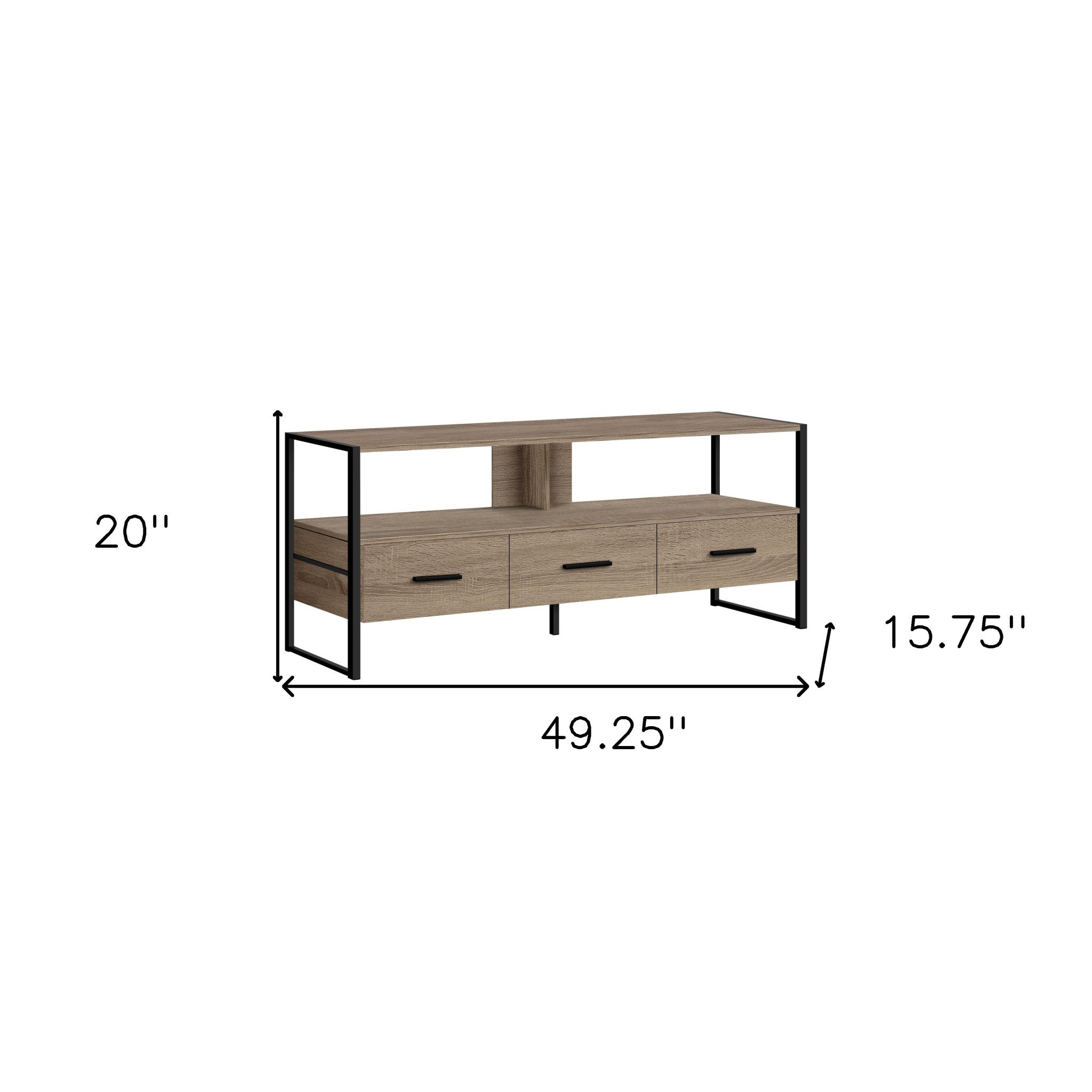 49" Deep Taupe Cabinet Enclosed Storage TV Stand