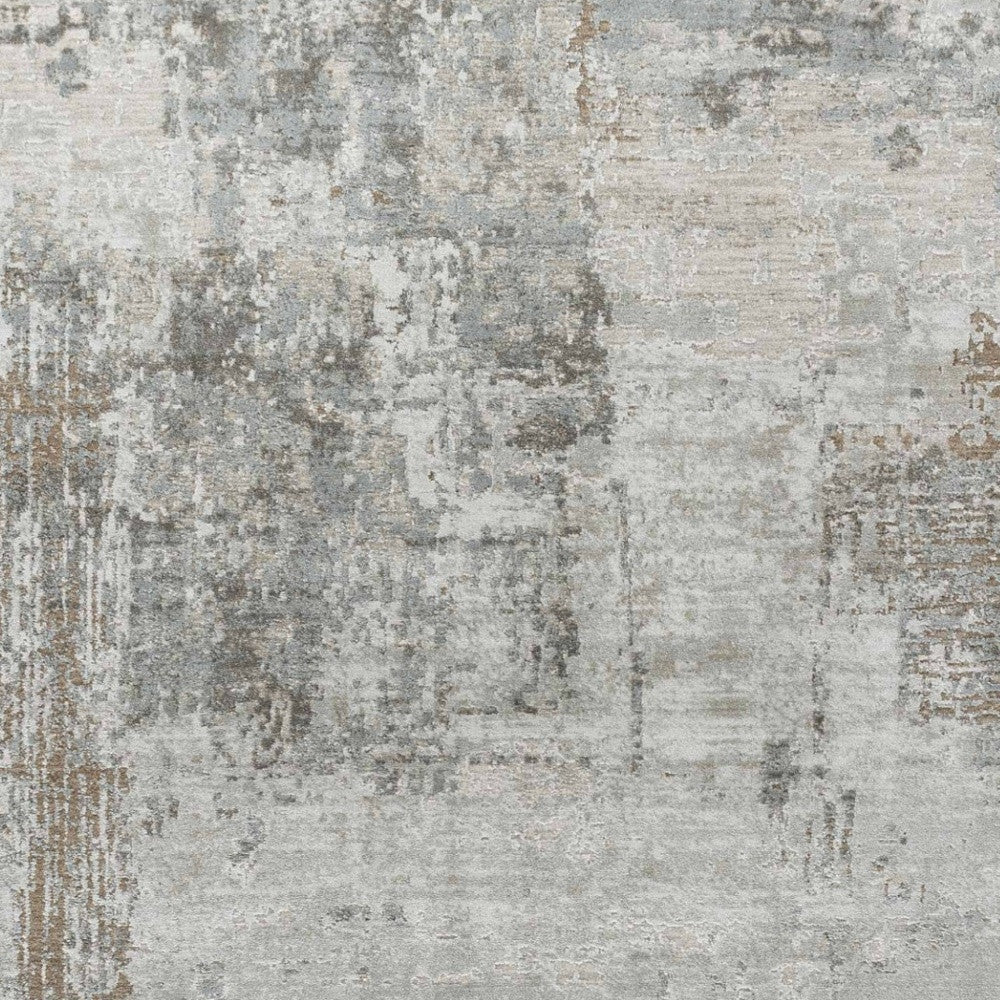 5' X 8' Beige Abstract Power Loom Stain Resistant Area Rug