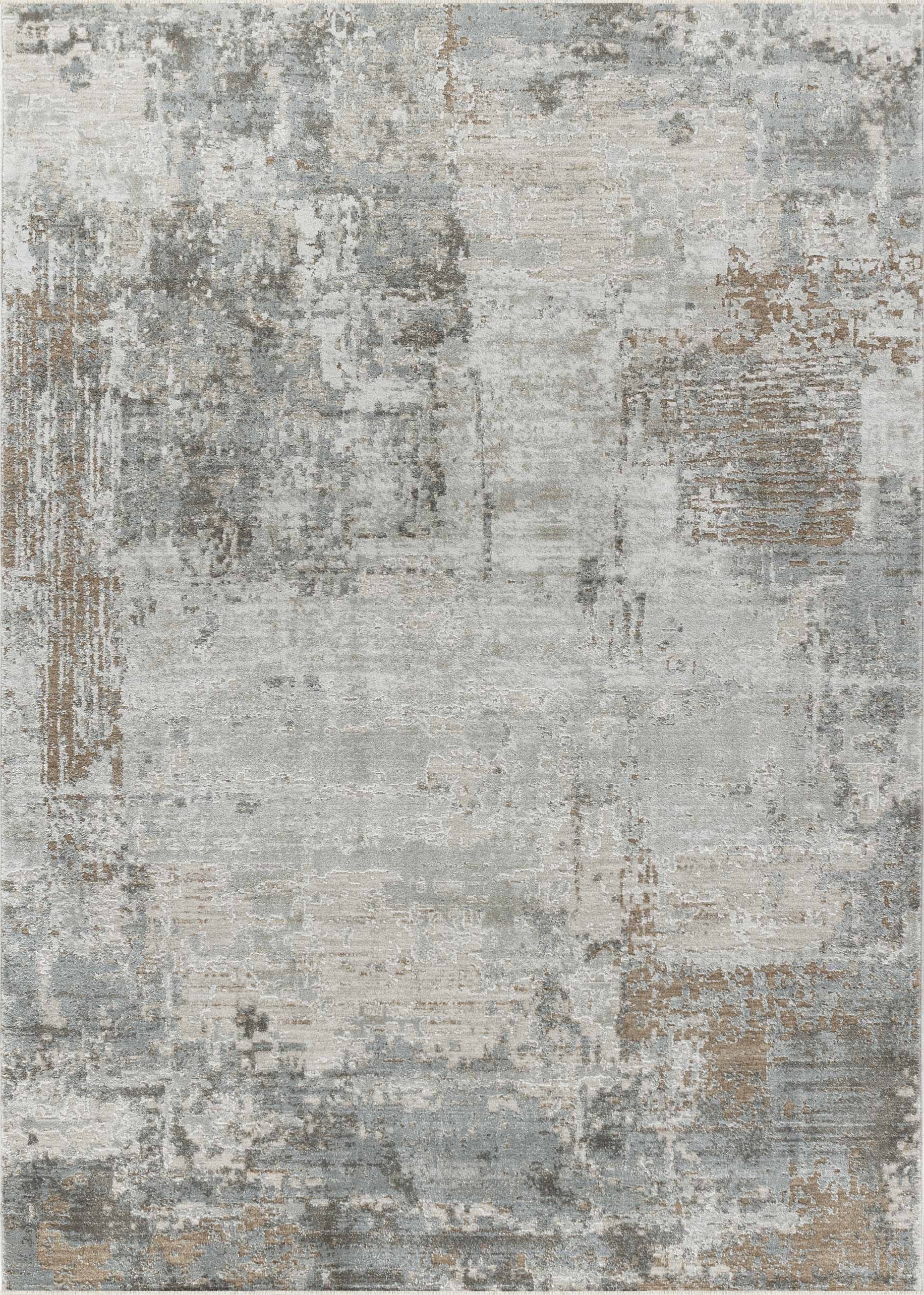 5' X 8' Beige Abstract Power Loom Stain Resistant Area Rug