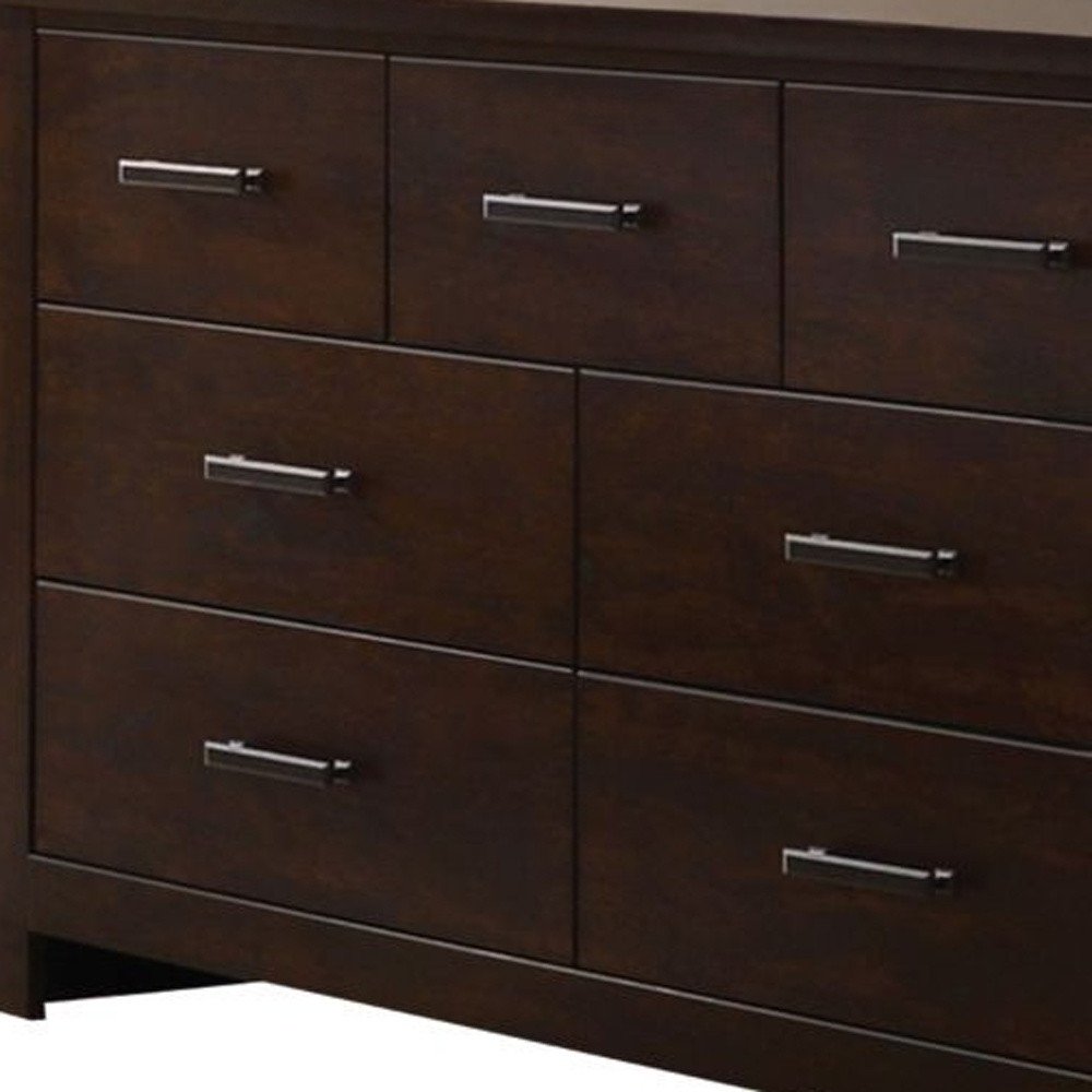 55" Mahogany Seven Drawer Double Dresser