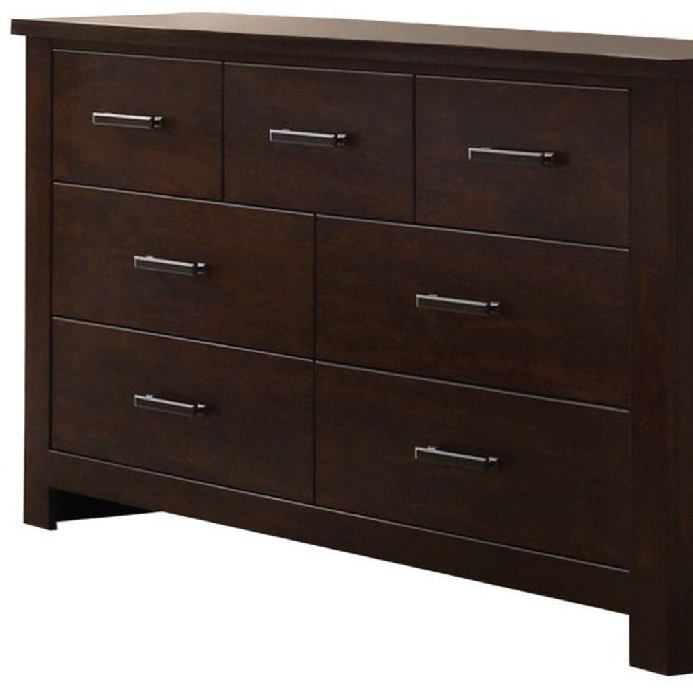 55" Mahogany Seven Drawer Double Dresser