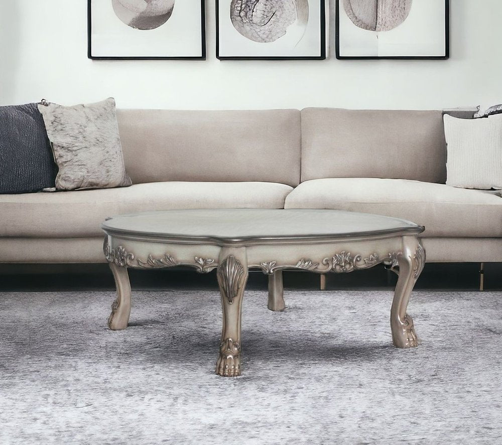 54" Bone Wood Coffee Table