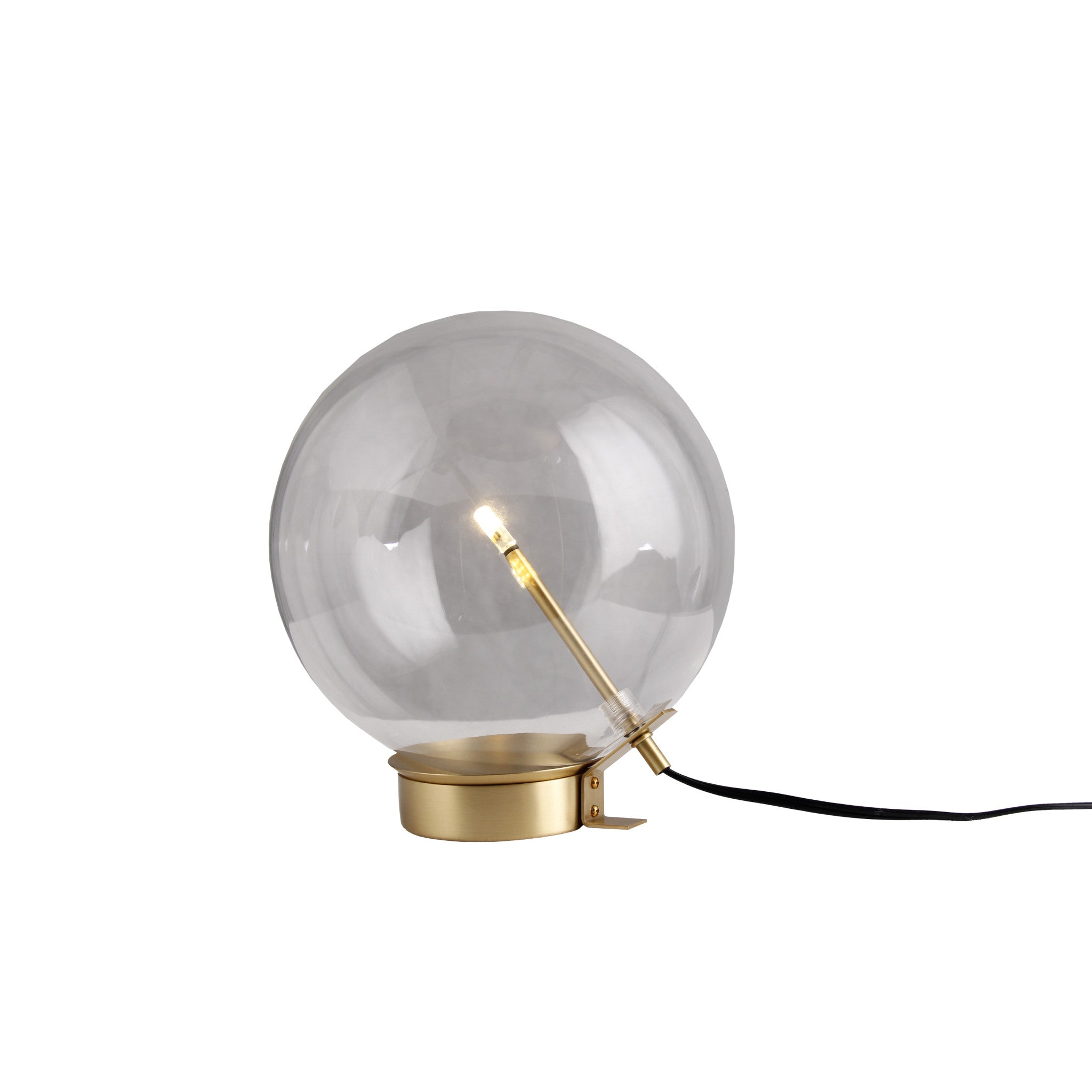 11" Brass Metal Globe Table Lamp