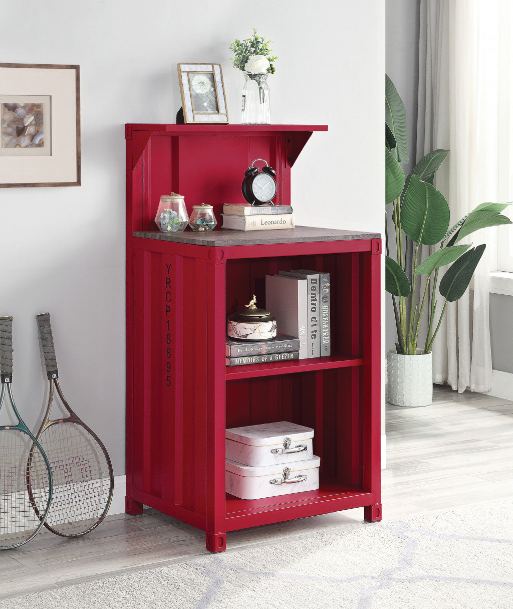 25" Black and Red Standing Desk