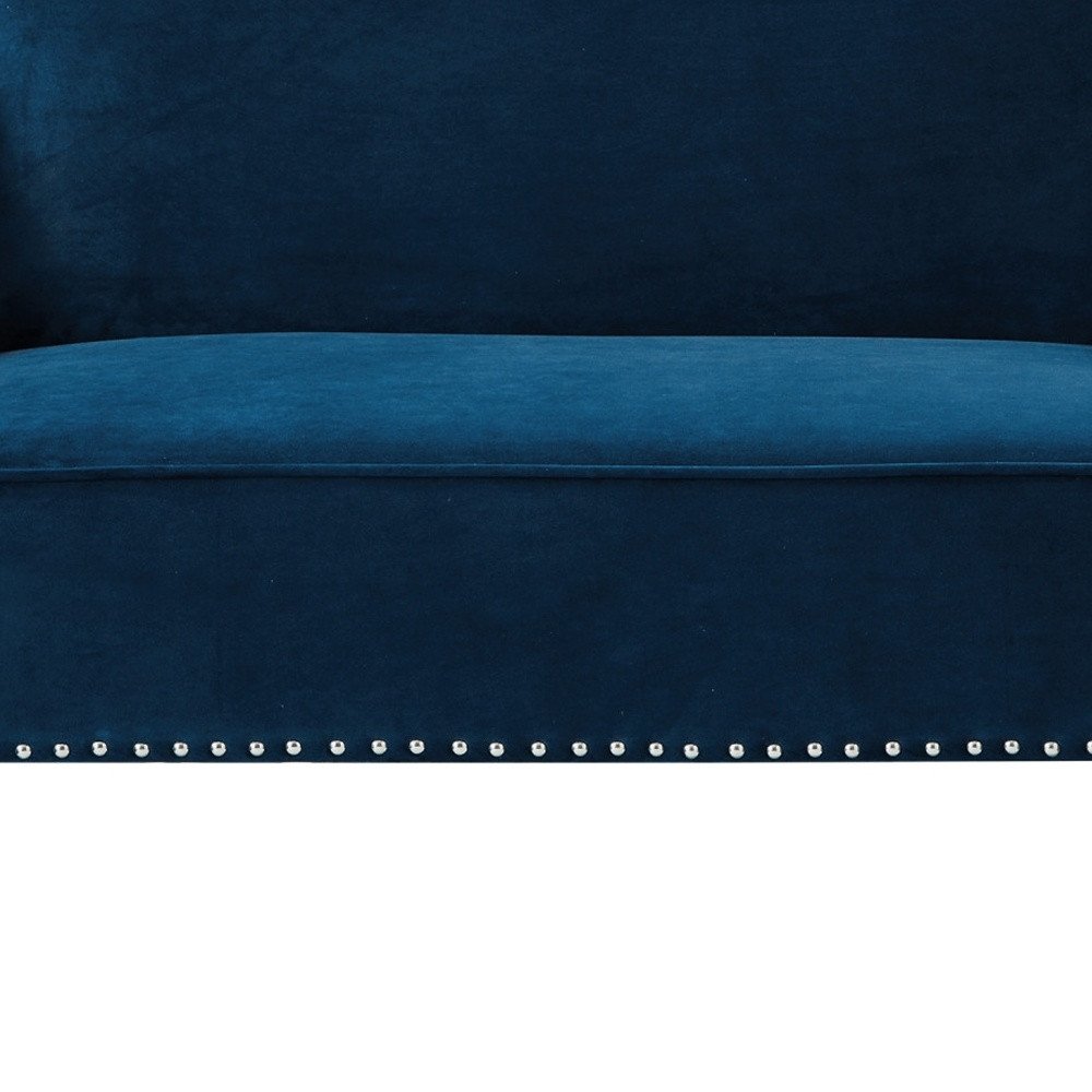 45" Blush And Brown Upholstered Velvet Bench