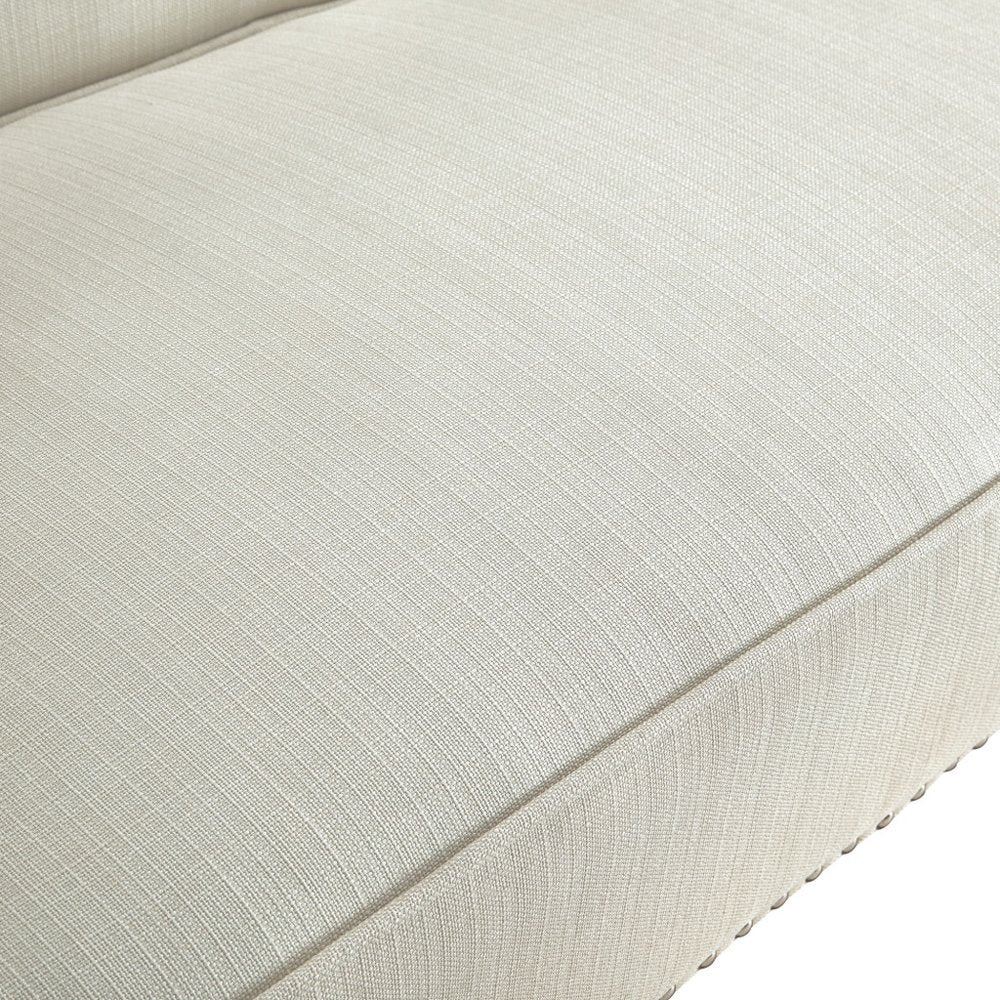 45" Blush And Brown Upholstered Velvet Bench