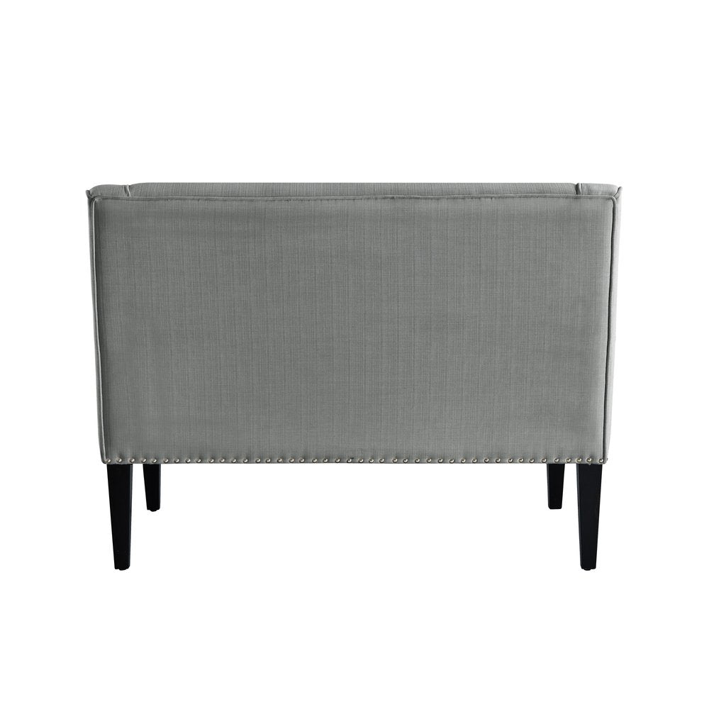 45" Blush And Brown Upholstered Velvet Bench