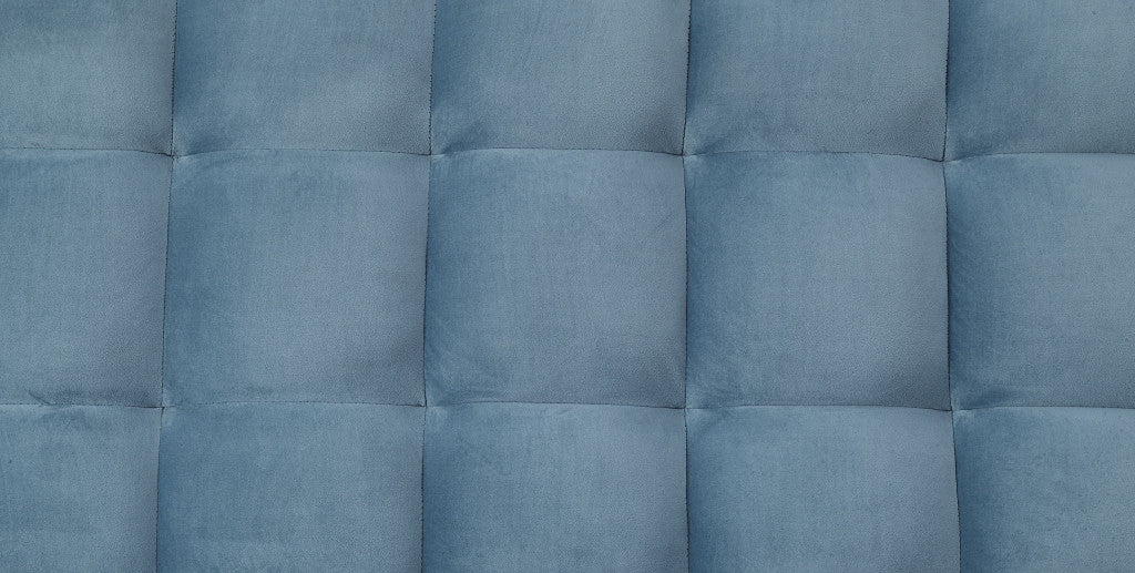 76" Teal Velvet And Wood Brown Sleeper Sofa