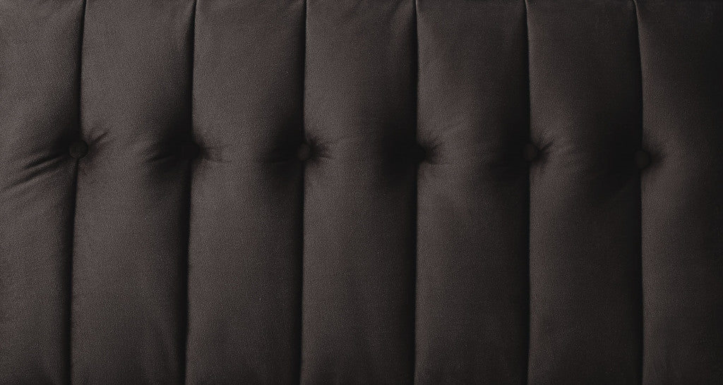79" Brown Velvet And Black Sleeper Sofa