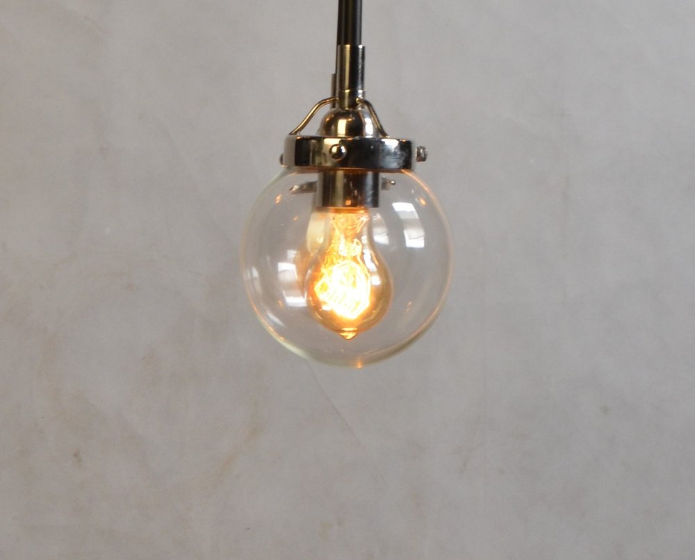 Silver Sputnik Eight Light Metal Chandelier With Clear Shades