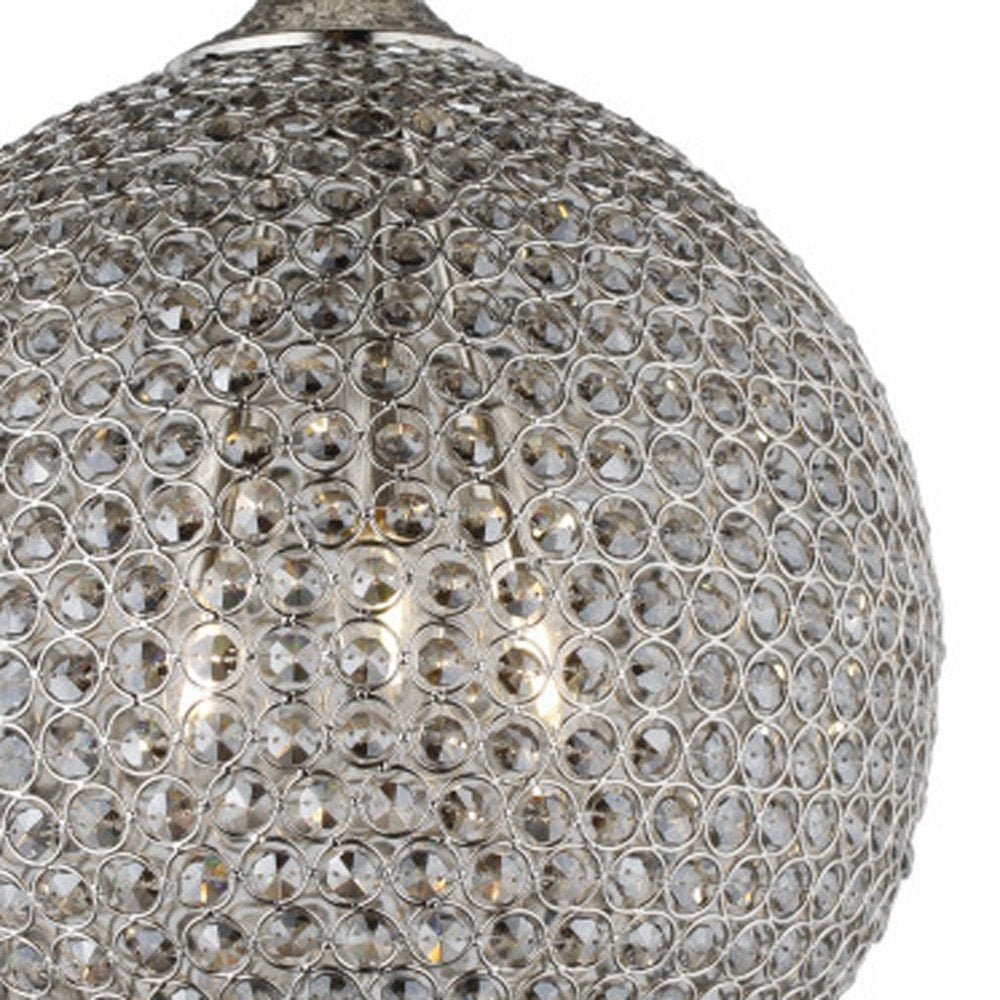 Silver Unique Statement Three Light Metal and Crystal Glass Chandelier With Clear Shades