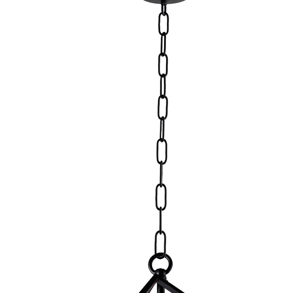 Black Unique Statement Four Light Metal Chandelier With Black Shades