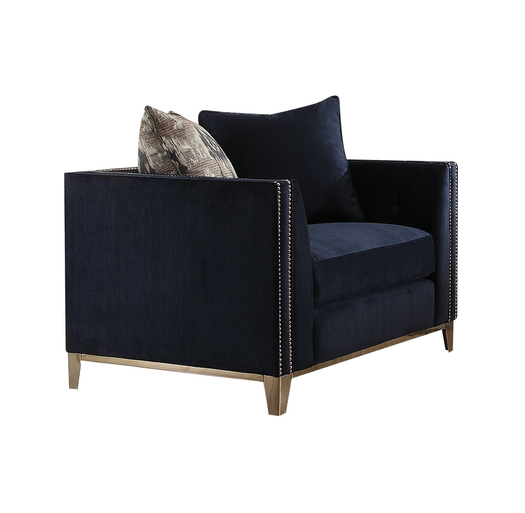 44" Black Tufted Arm Chair