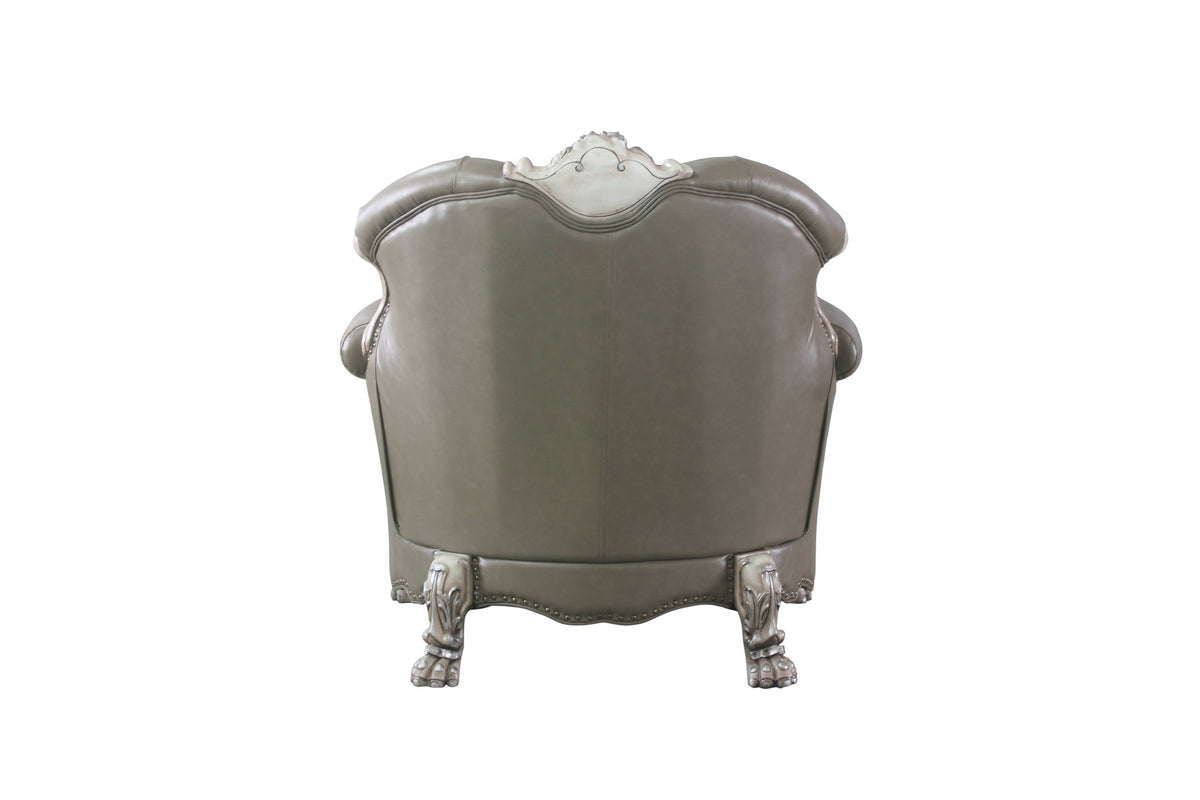 45" Champagne Faux Leather Arm Chair