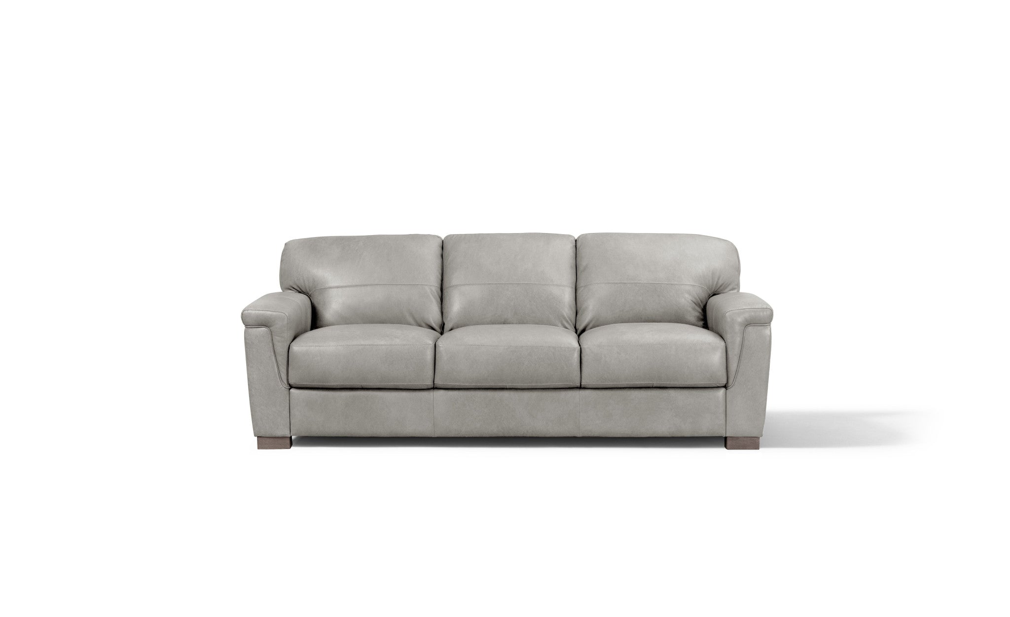 91" Gray Leather And Black Sofa