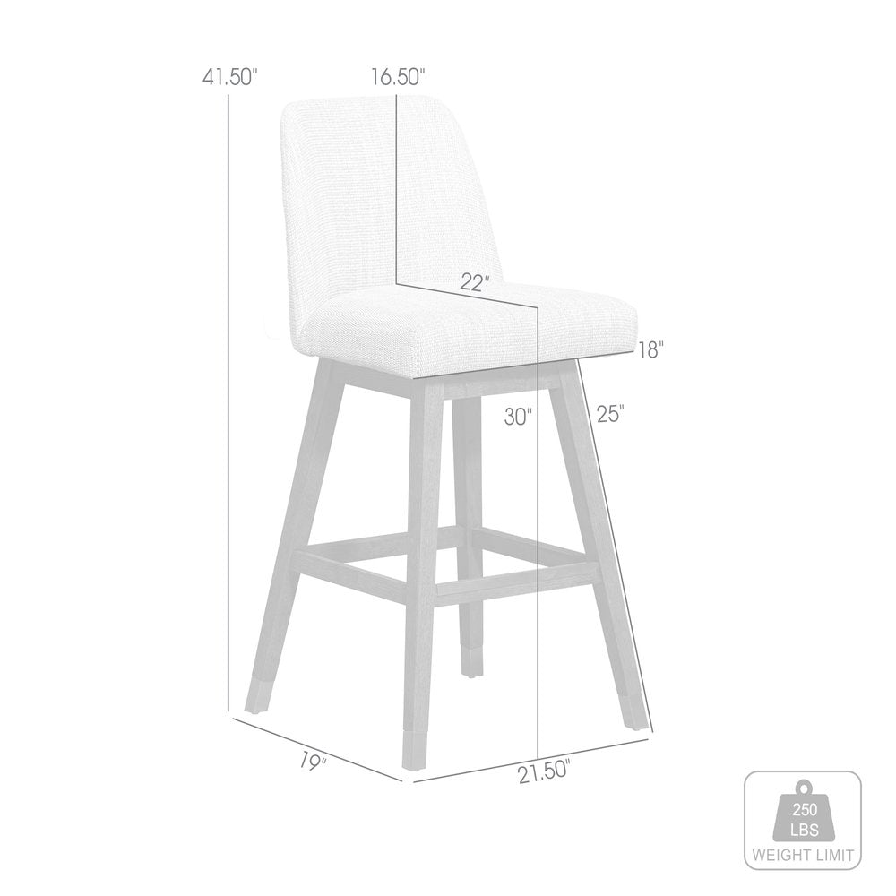 Beige and Brown Solid Wood Bar Height Swivel Bar Chair