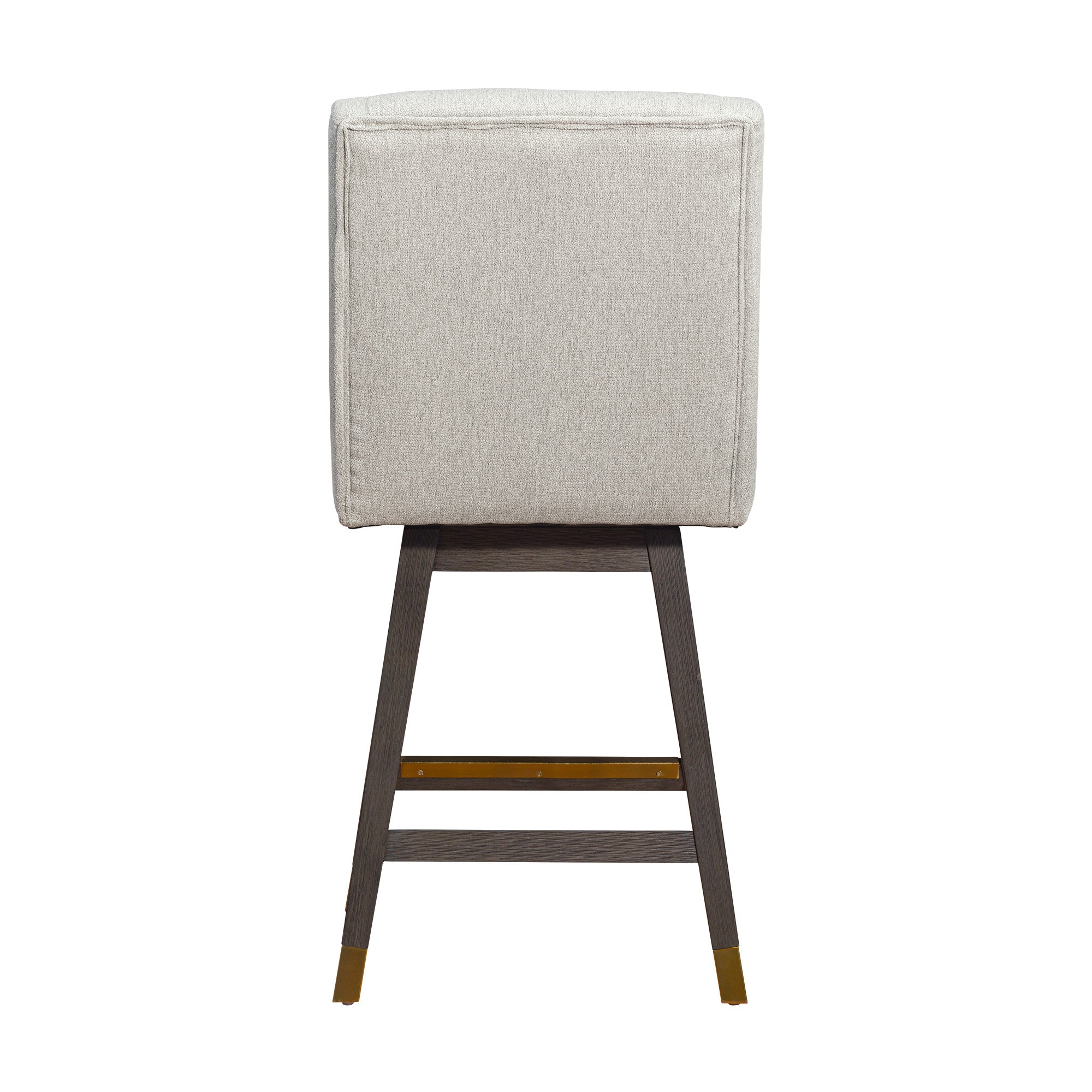 Taupe and Gray Solid Wood Counter Height Swivel Bar Chair