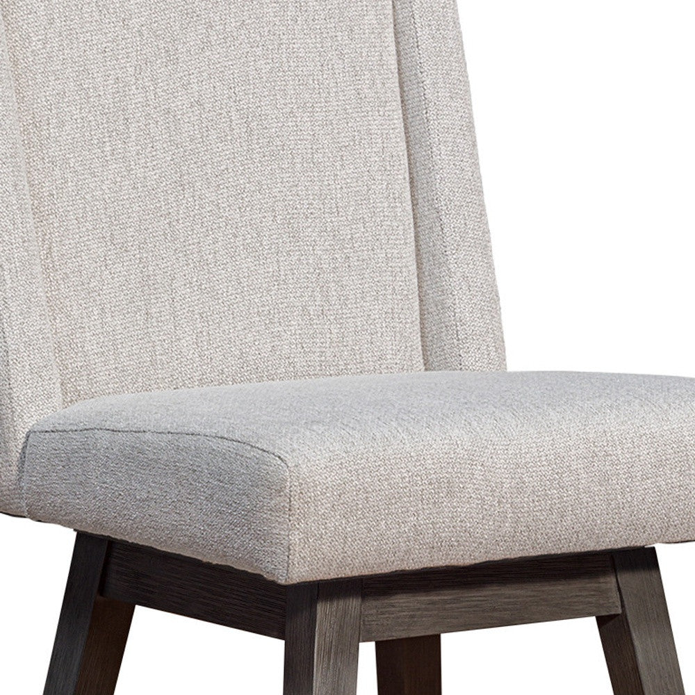 Taupe and Gray Solid Wood Counter Height Swivel Bar Chair
