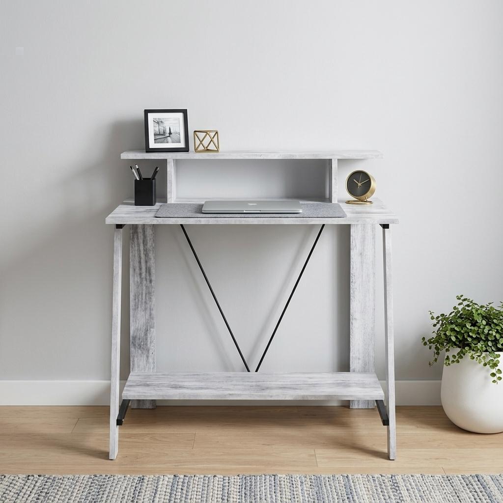 32" Antiqued White Writing Desk
