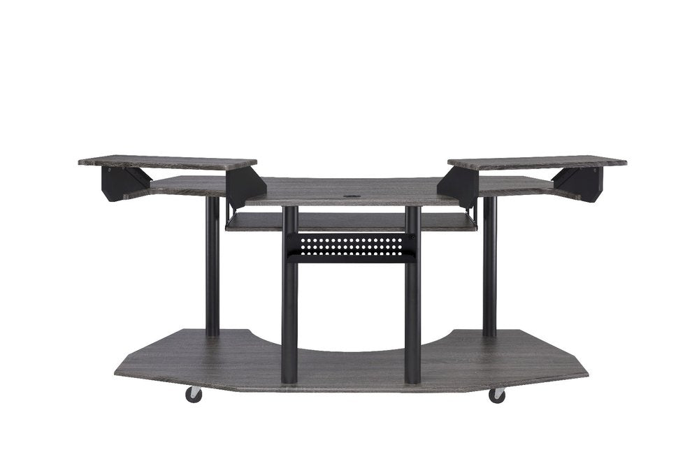 71" Dark Gray and Black Music Recording Studio Desk