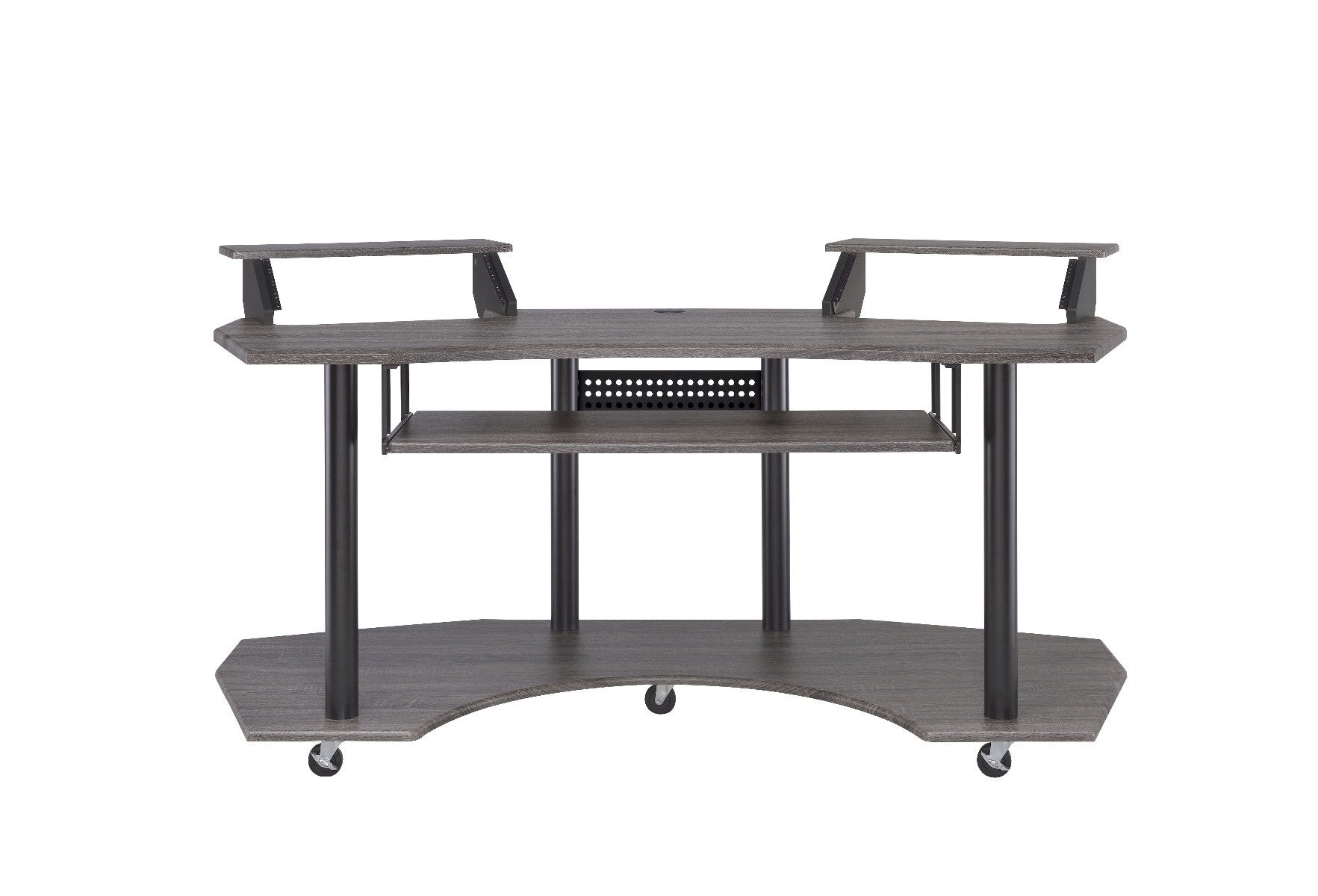 71" Dark Gray and Black Computer Desk