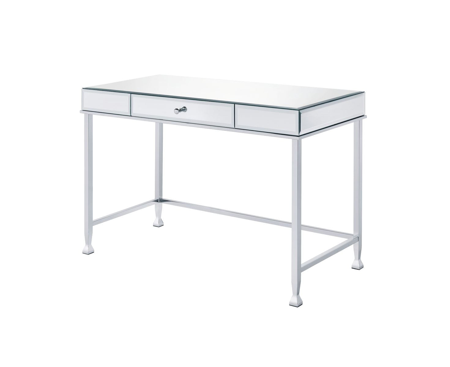 42" Clear Mirrored Writing Desk