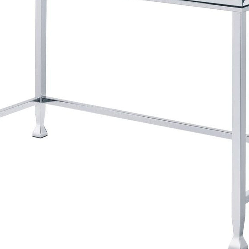 42" Clear Mirrored Writing Desk