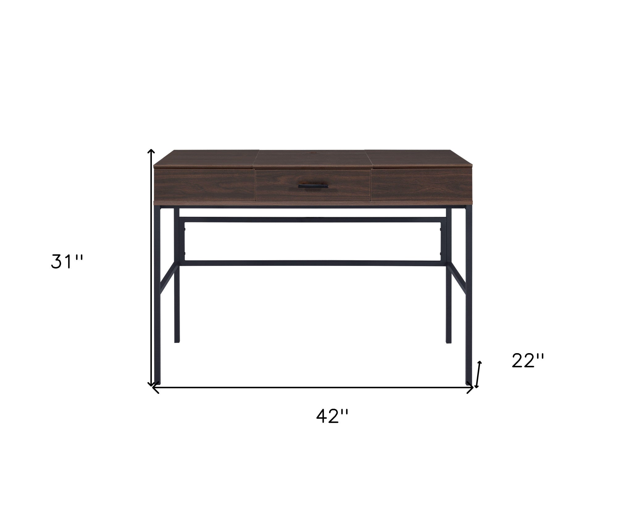 42" Brown and Black Writing Desk
