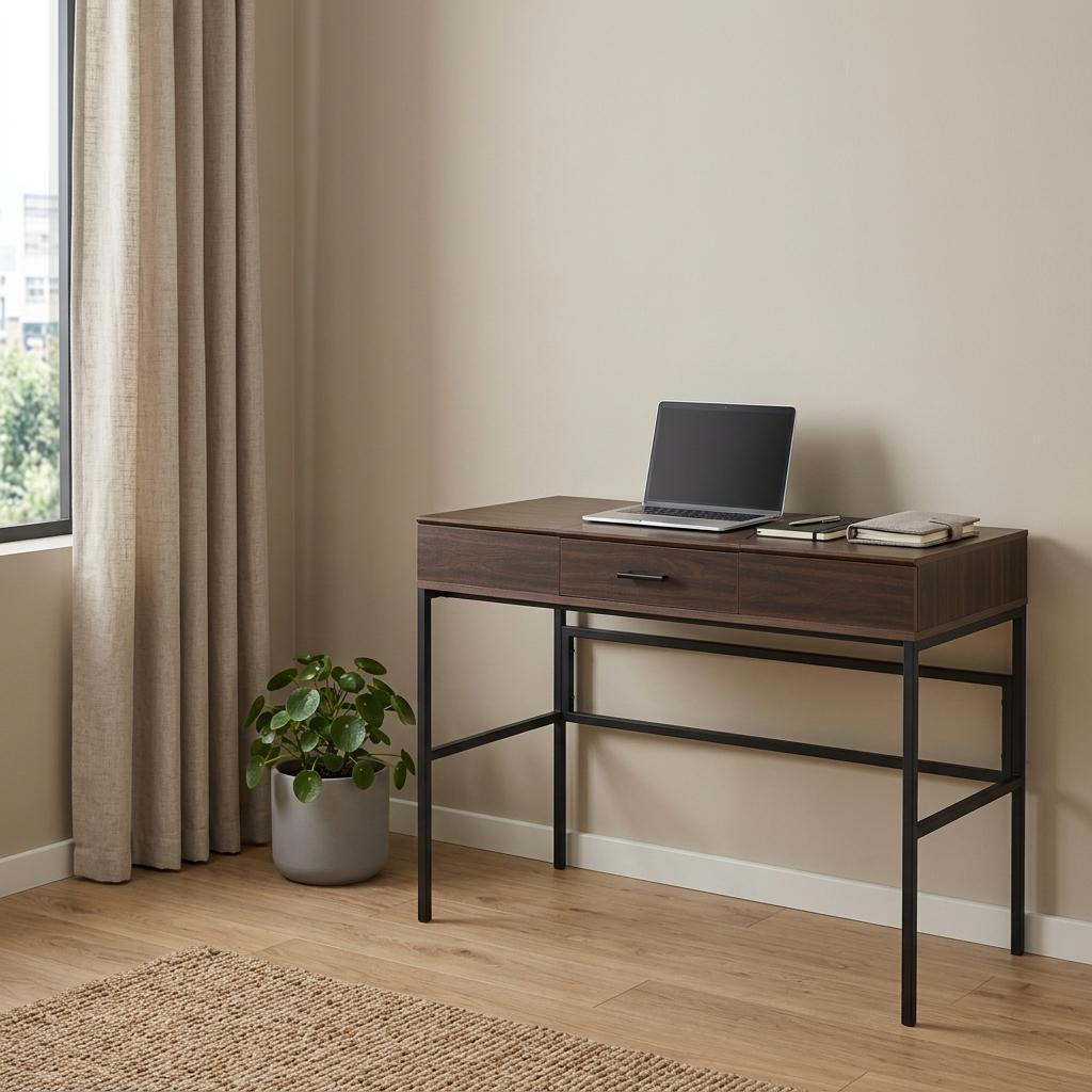 42" Brown and Black Writing Desk
