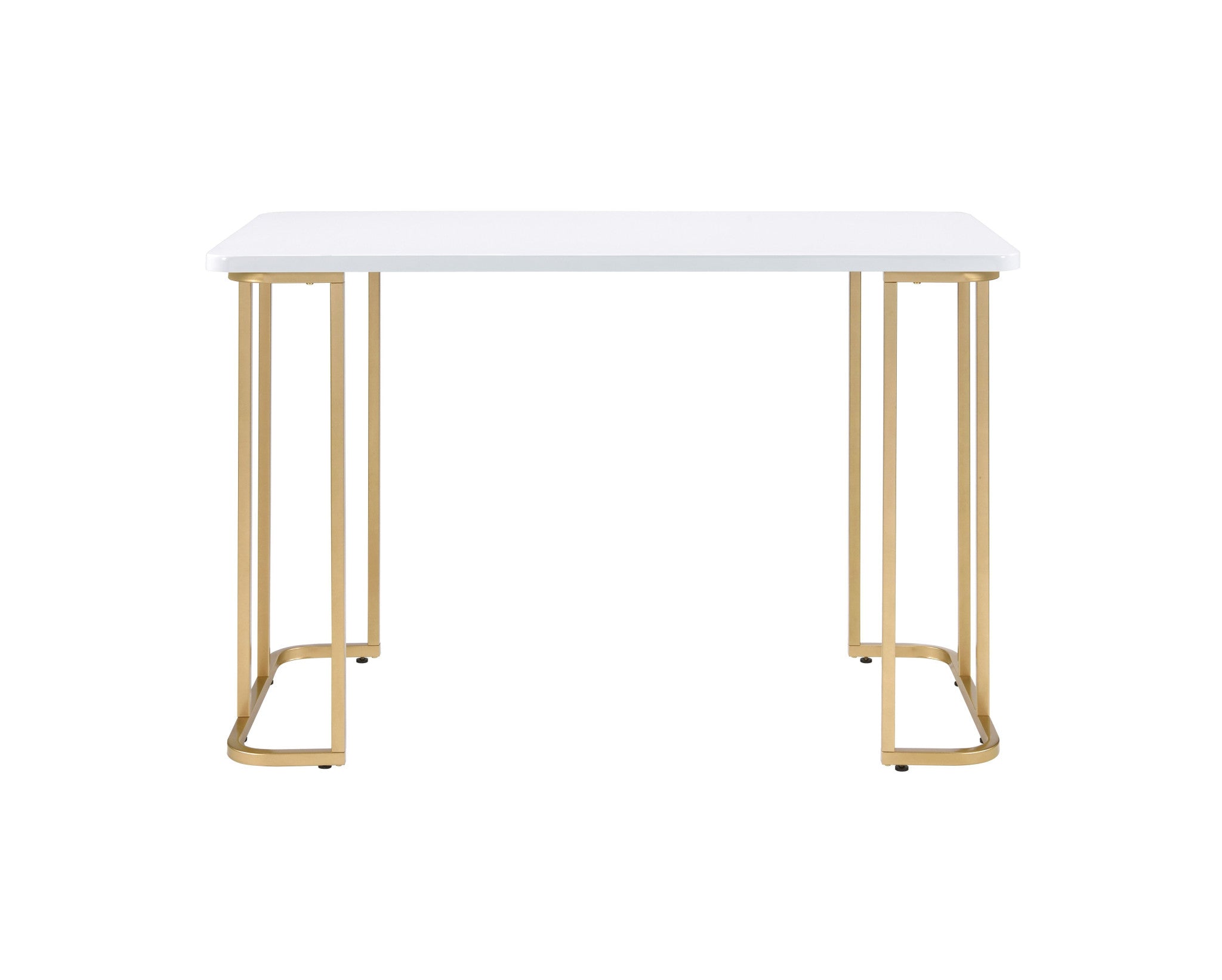 48" White and Gold Writing Desk