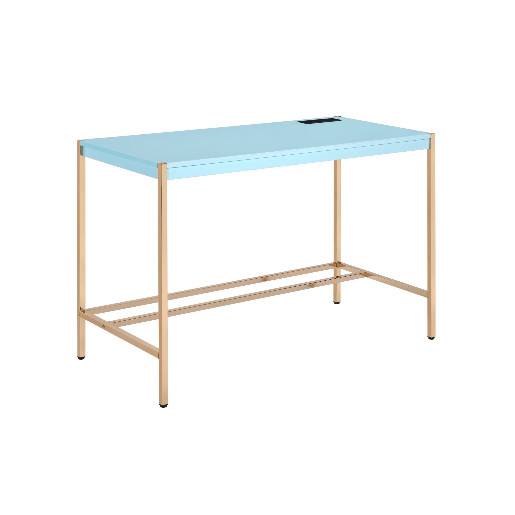 42" Baby Blue and Gold Writing Desk