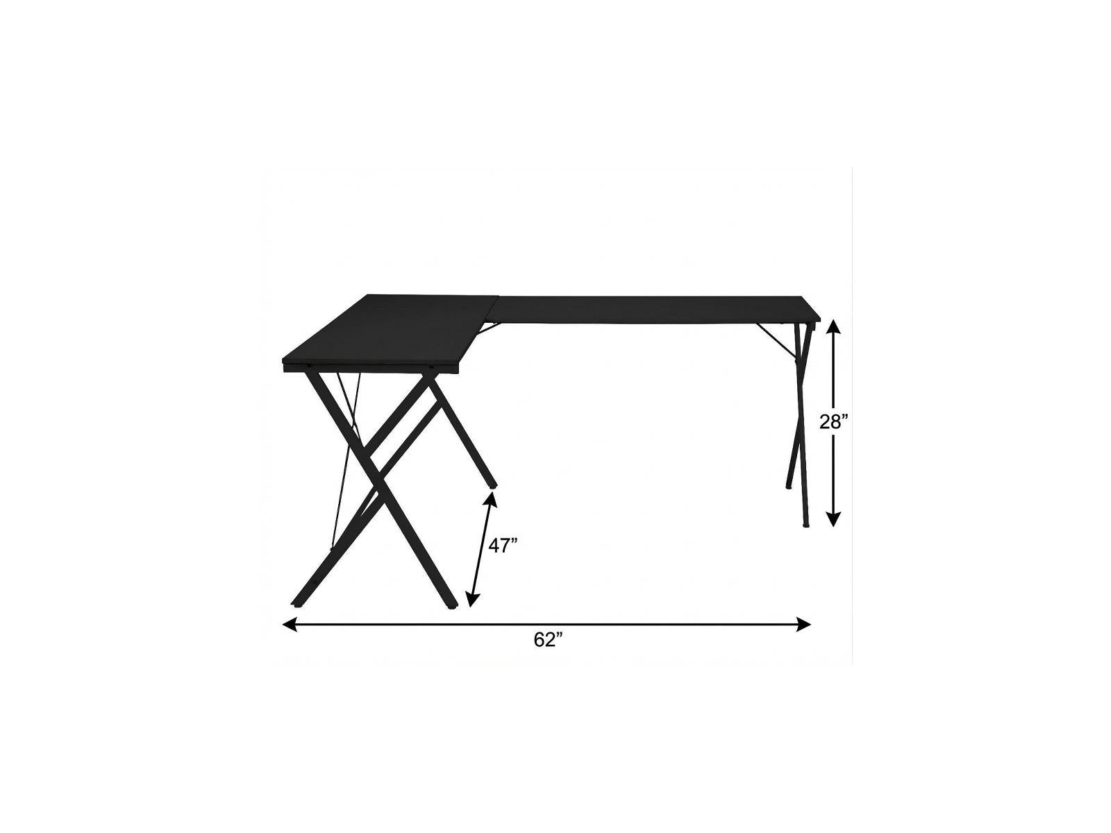 62" Black L Shape Computer Desk