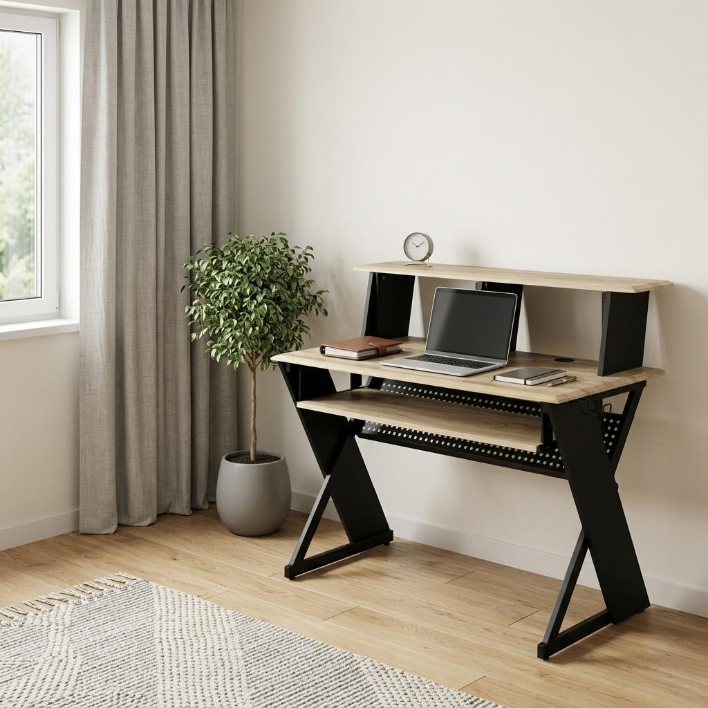 47" Natural and Black Music Desk