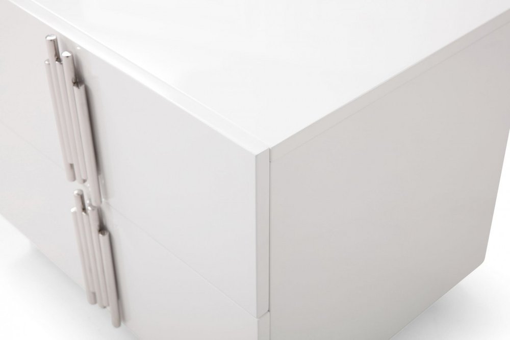 19" White Two Drawer Nightstand