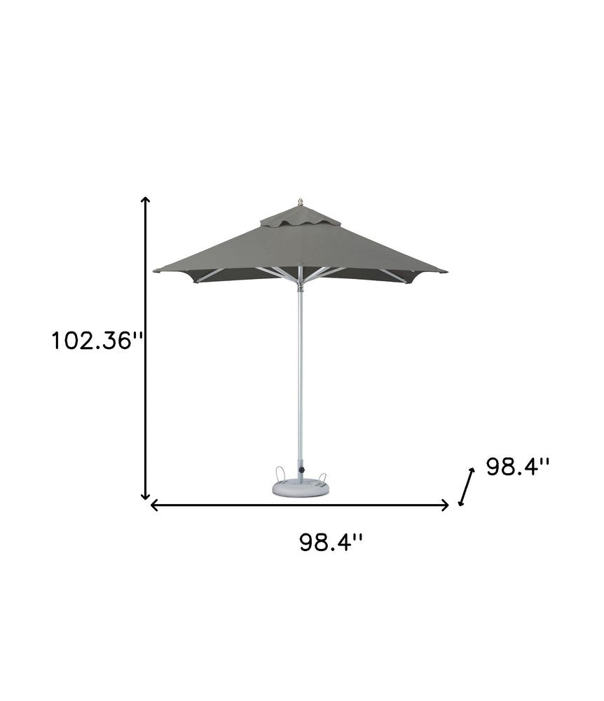 102" Charcoal Polyester Square Market Patio Umbrella