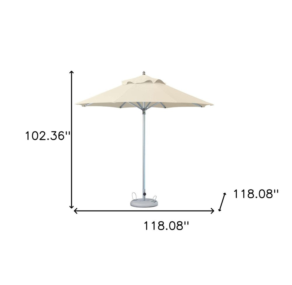102" Ecru Polyester Round Market Patio Umbrella