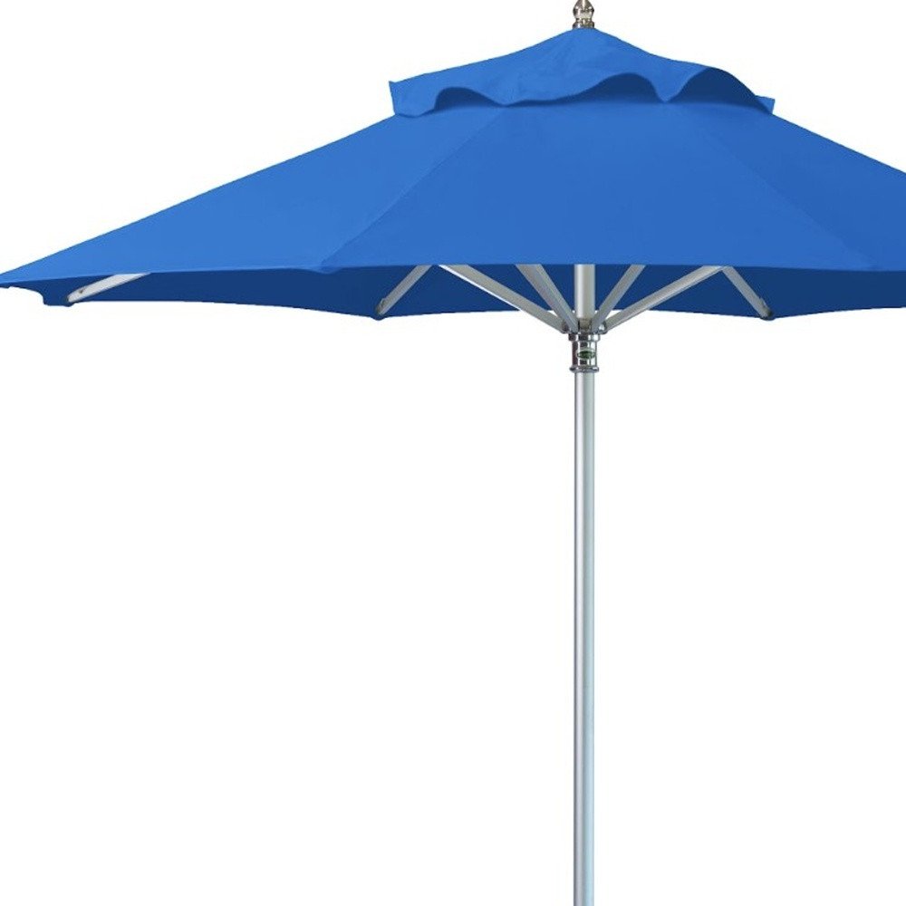102" Blue Polyester Round Market Patio Umbrella